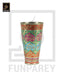Handcrafted Brass Glass with Embossed Colorful Motif Designs