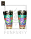 Handcrafted Colorful Brass Glass Pair with Embossed "Asma ul Husna" & "Asma e Mohammad"
