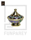 Handmade Decorative Rimmed Brass Bowl with Lid (SMALL)