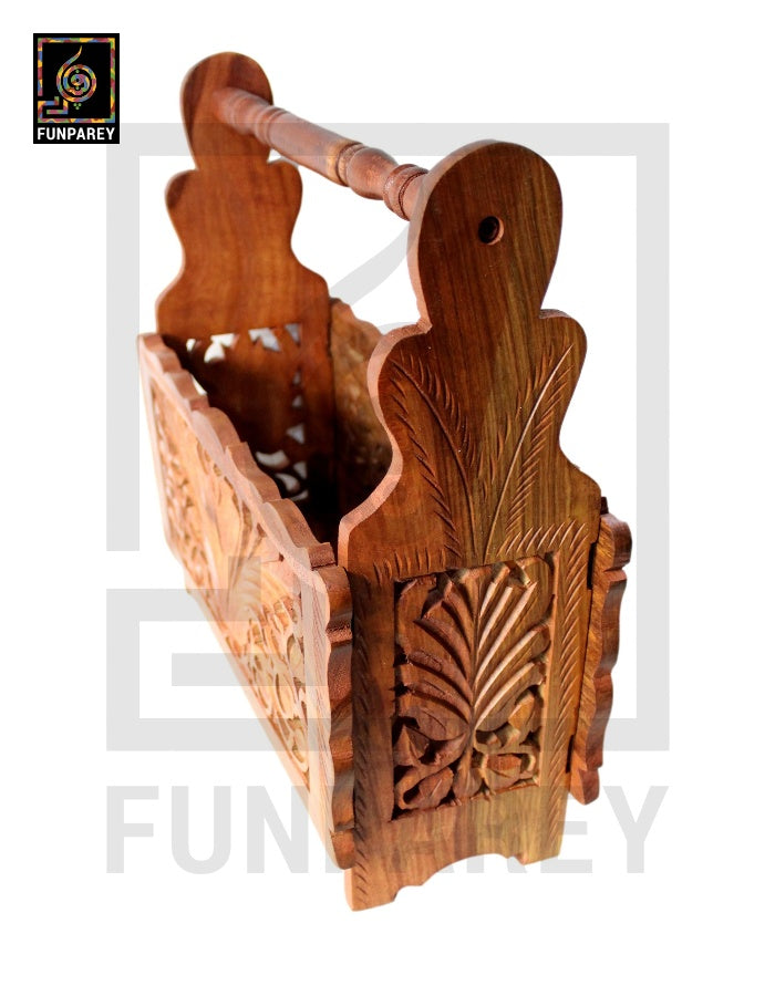 Hand Carved Wooden Premium Foldable Table Rack 15"