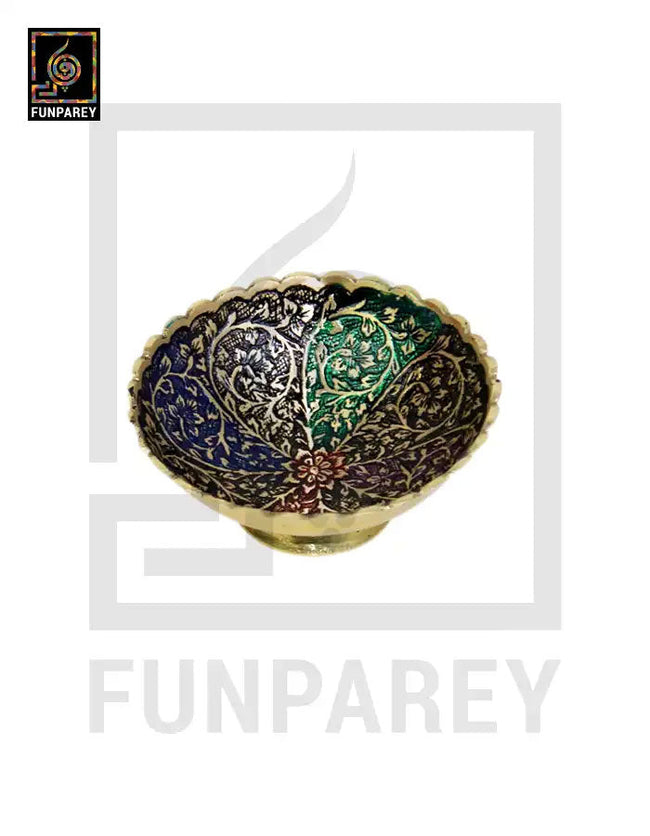 Brass Decorative Dry Fruit Bowl 4" SMALL Hover Image