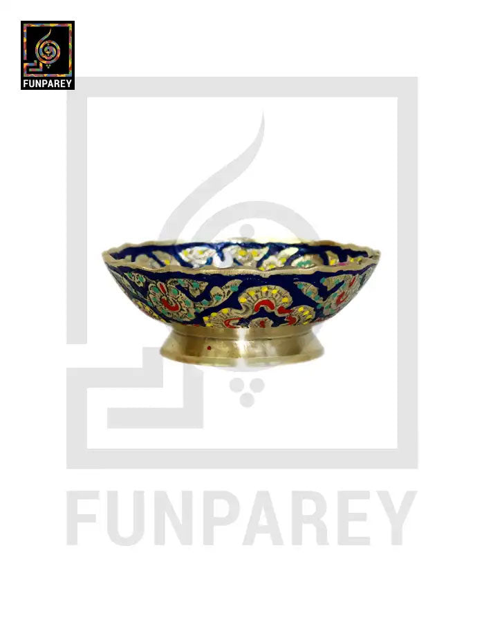Brass Decorative Snack Bowl 4" SMALL With Floral Design
