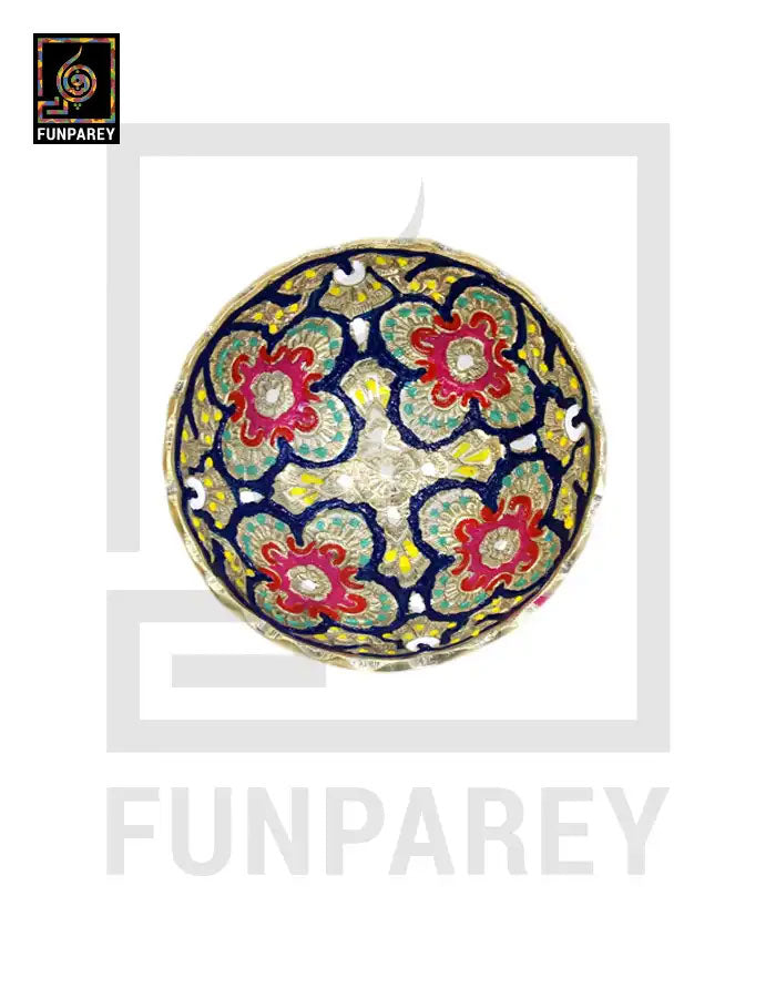 Brass Decorative Snack Bowl 4" SMALL With Floral Design