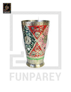 Brass Glass with Colorful Insized Design 5"