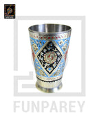Brass Glass with Colorful Insized Design 5"