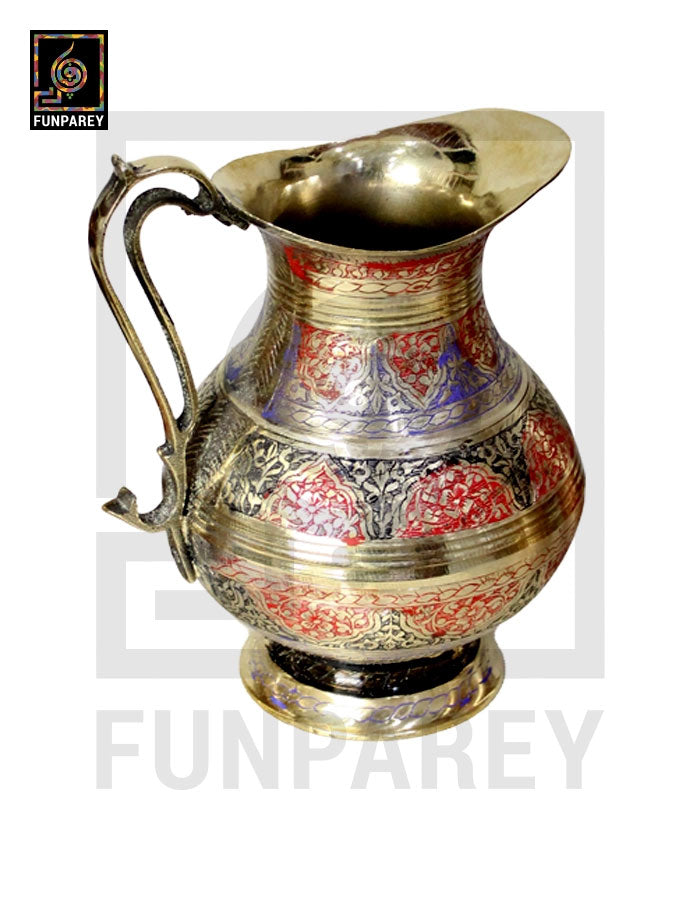 Engraved Antique Brass Jug