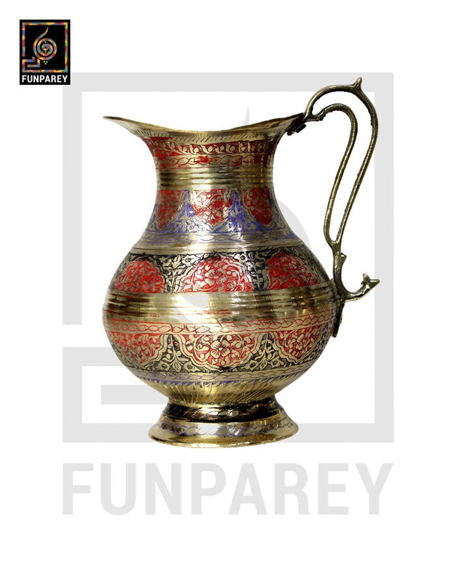 Engraved Antique Brass Jug Hover Image