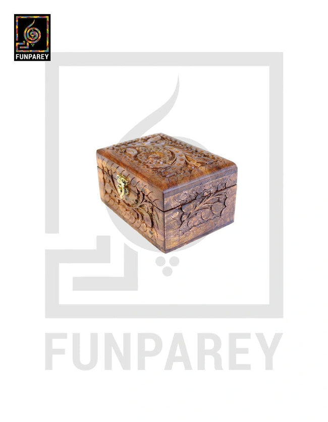 Hand Carved Premium Wooden Jewelry Box 4/6 Hover Image