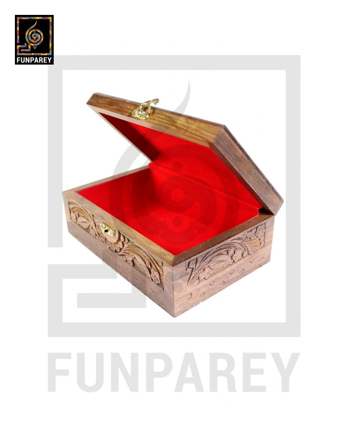 Hand Carved Premium Wooden Jewelry Box 6/9