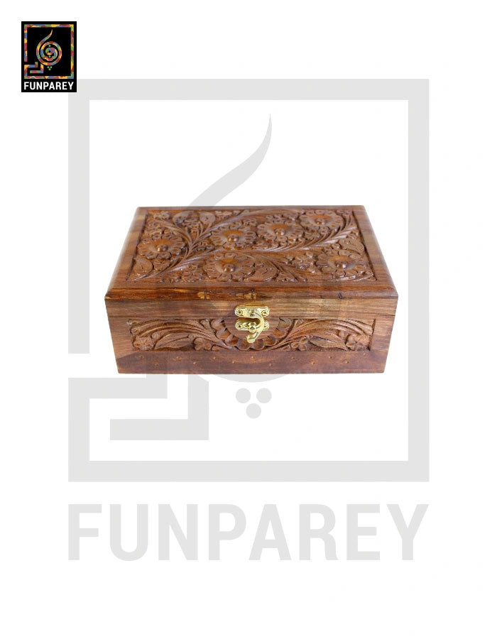 Hand Carved Premium Wooden Jewelry Box 8/5