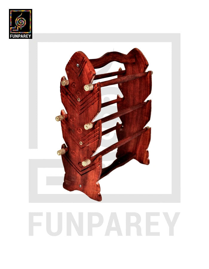 Hand Carved Wooden Bangle Stand Large