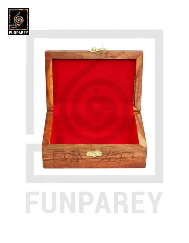 Hand Carved Wooden Jewelry Box 4/6 Main Image