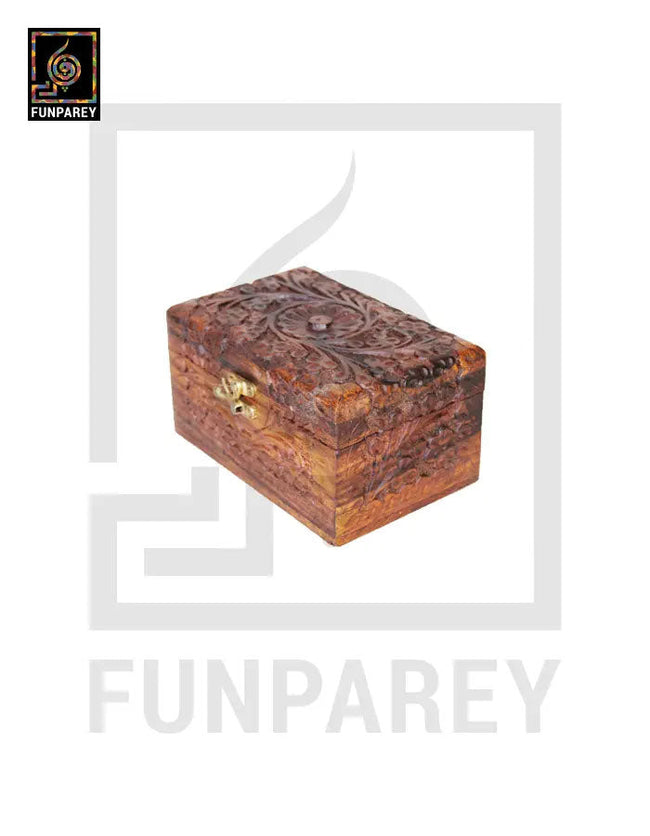 Hand Carved Wooden Jewelry Box 4/6 Splendid Hover Image