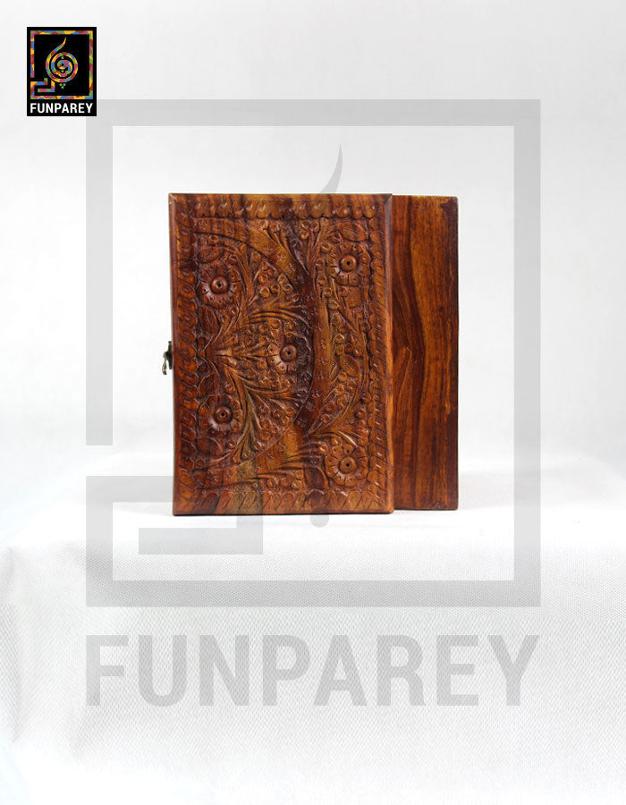 Hand Carved Wooden Jewelry Box 7/10