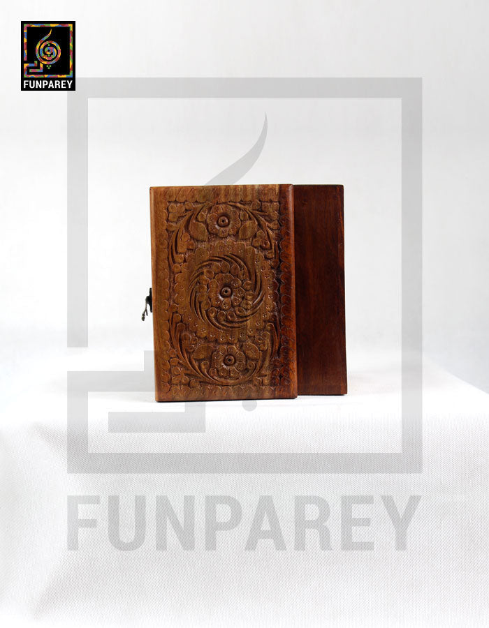 Hand Carved Wooden Jewelry Box 8/5