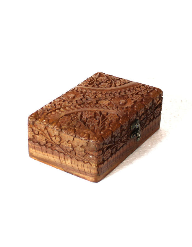 Hand Carved Wooden Jewelry Box 8/5 Splendid Main Image