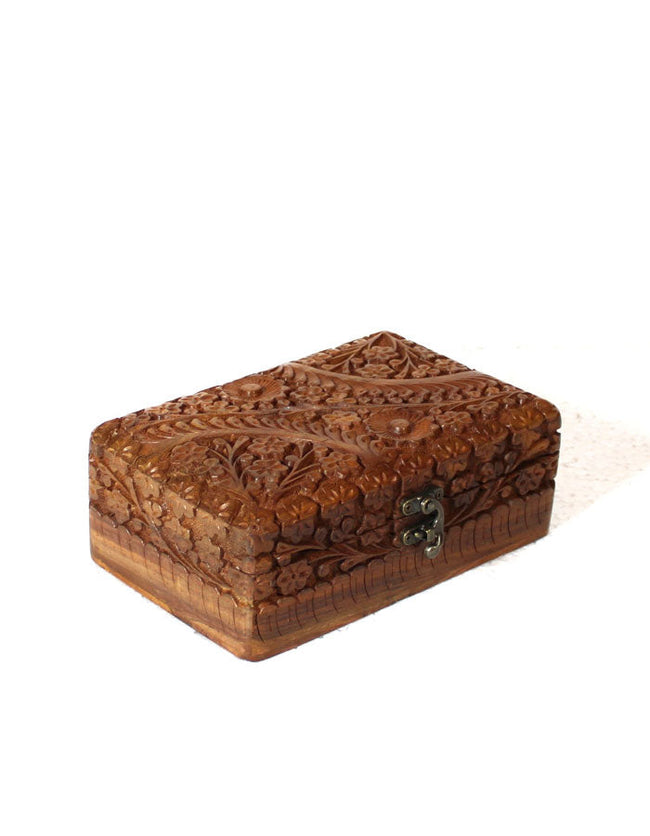 Hand Carved Wooden Jewelry Box 8/5 Splendid Hover Image