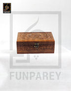 Hand Carved Wooden Jewelry Box 8/5