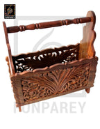 Hand Carved Wooden Premium Foldable Table Rack 15"