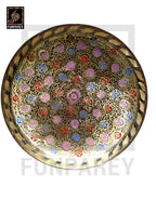 Handmade 12" Brass Fancy Saucer with Multicolor Motif