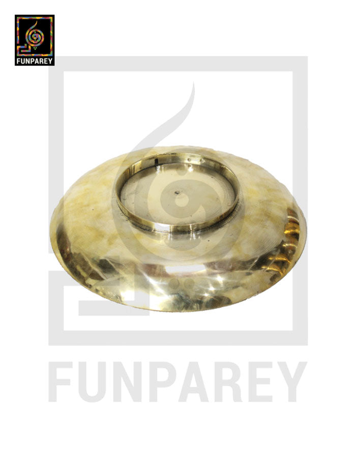 Handmade 12" Brass Saucer/Bowl with Colored Motif