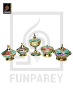 Handmade Decorative Brass Bowl with Lid Set (5 Pieces) (SMALL)