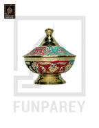 Handmade Decorative Distinct Brass Bowl with Lid (SMALL)