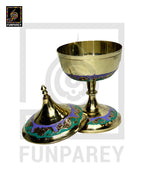 Handmade Decorative Tall Brass Bowl with Lid (TALL SMALL)