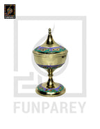 Handmade Decorative Tall Brass Bowl with Lid (TALL SMALL)