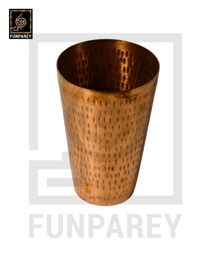 Handmade Heavy Copper Glass With Chisled Design