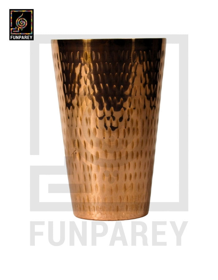 Handmade Heavy Copper Glass With Chisled Design
