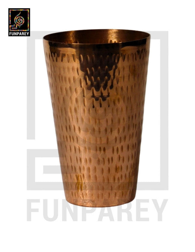 Handmade Heavy Copper Glass With Chisled Design Hover Image