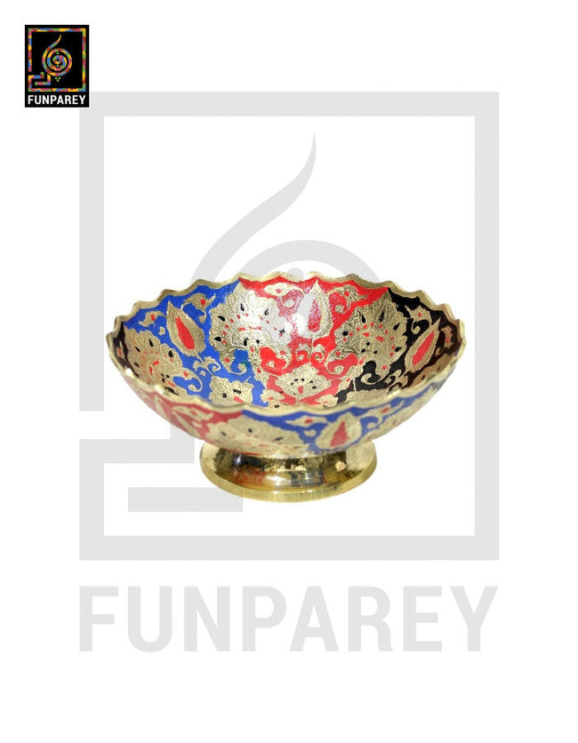 Handmade Multicolor 8" LARGE Brass Bowl Set (3 Pieces) Main Image