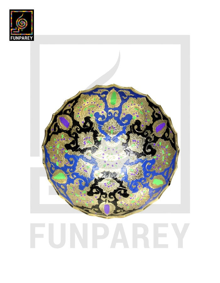 Handmade Multicolor 8" LARGE Brass Bowl Set (3 Pieces)