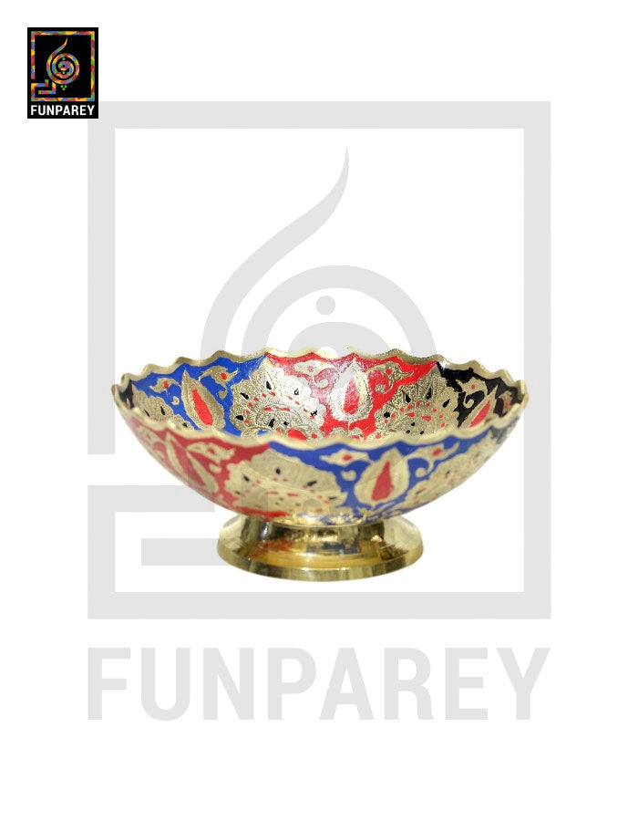 Handmade Multicolor 8" LARGE Brass Bowl Set (3 Pieces)