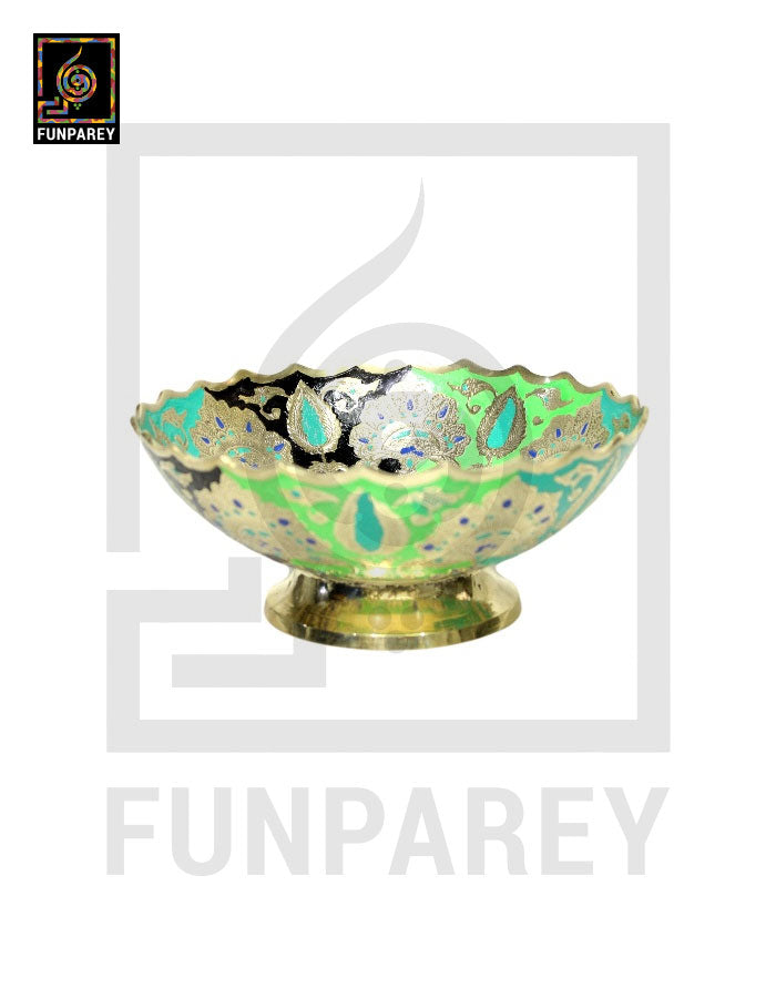 Handmade Multicolor 8" LARGE Brass Bowl Set (3 Pieces)