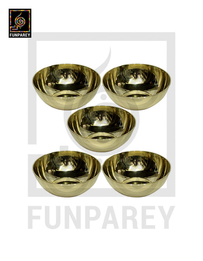 Premium 5" Brass Bowl Set (5 Pieces) (SMALL) Hover Image