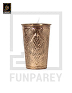 Premium Copper Drinking Glass Medium Engraved