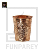 Premium Copper Drinking Glass Small Engraved