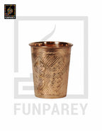 Premium Copper Drinking Glass Small Engraved