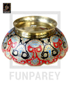 Premium Multicolor Brass Bowl 10" EXTRA LARGE with Etched Motif (MULTICOLOR)