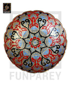 Premium Multicolor Brass Bowl 10" EXTRA LARGE with Etched Motif (MULTICOLOR)
